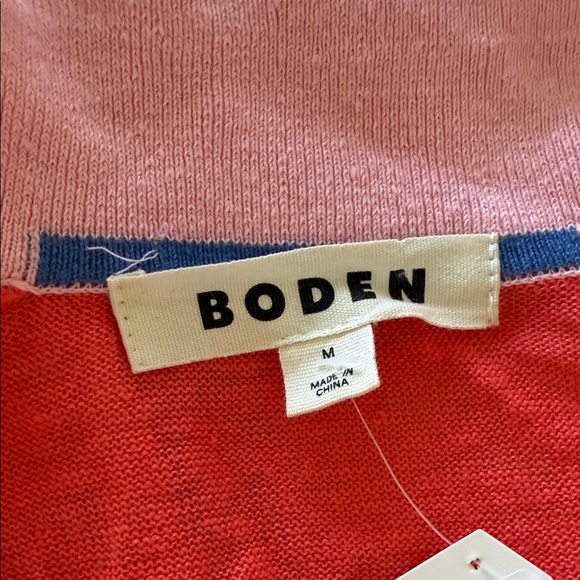 Boden V-Neck Sweater in Red and Pink - Picture 3 of 3